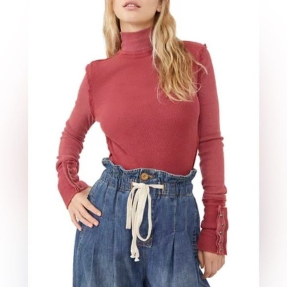 Free People Jojo Long Sleeve Thermal Shirt Size: Medium